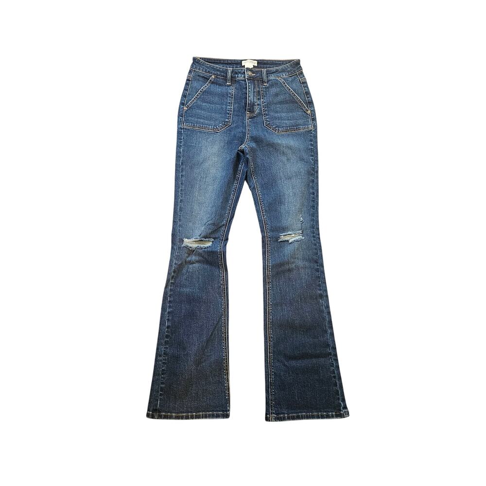 Sky & sparrow dark wash flare jeans size 7 27 womens juniors teens y2k tillys